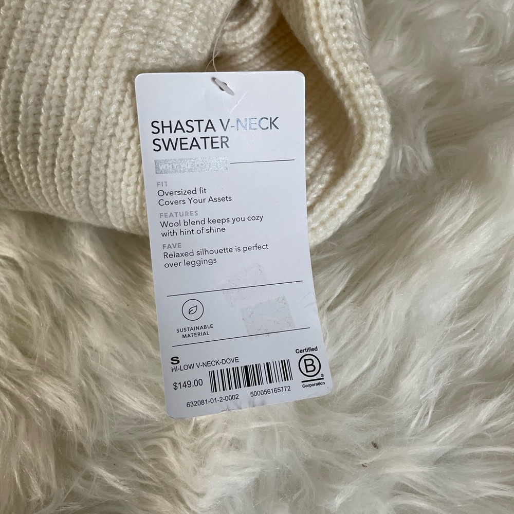 ATHLETA HANOVER REFINED MERINO  V-NECK SWEATER IN PURPLE DUSK NWOT - Picture 9 of 10
